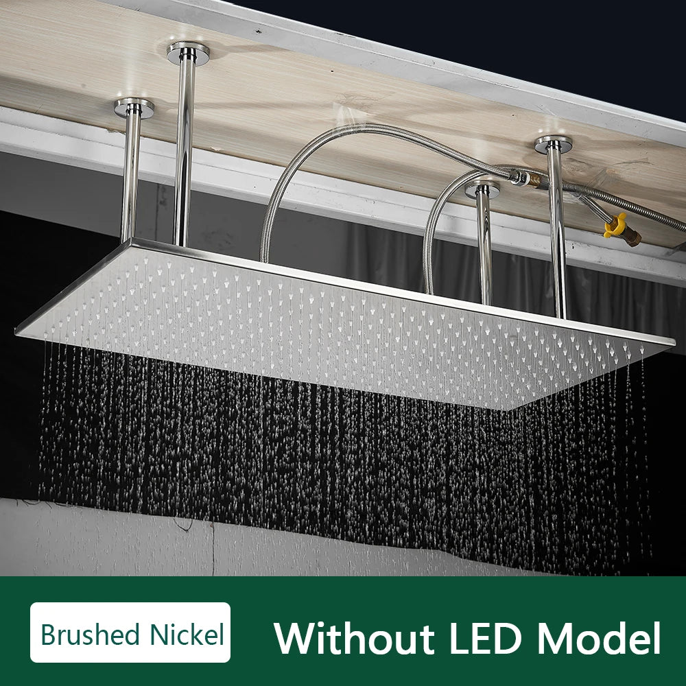 Rozin LED Rainfall Shower Head Ceiling Mounted With Arm