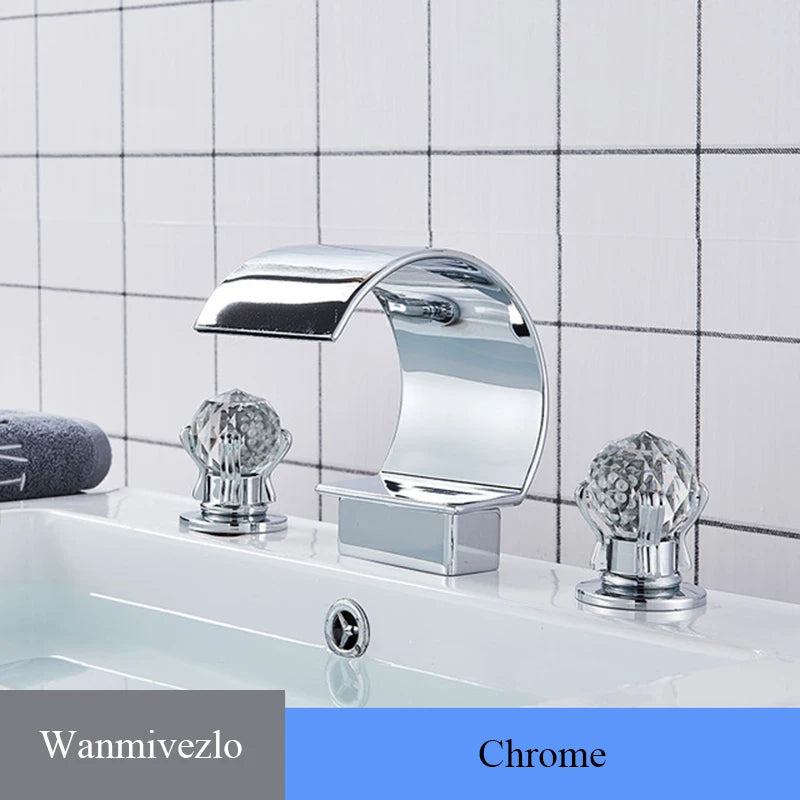 Wanmivezlo Deck Mount Widespread Bathroom Basin Faucet Dual Handle