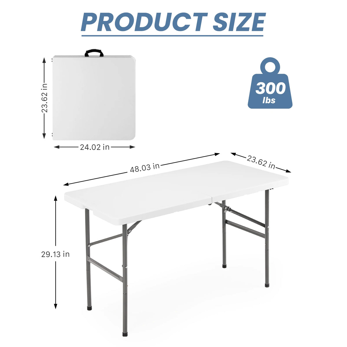 JHK Portable Folding Camping Table Heavy Duty Carrying Handle Safety Lock