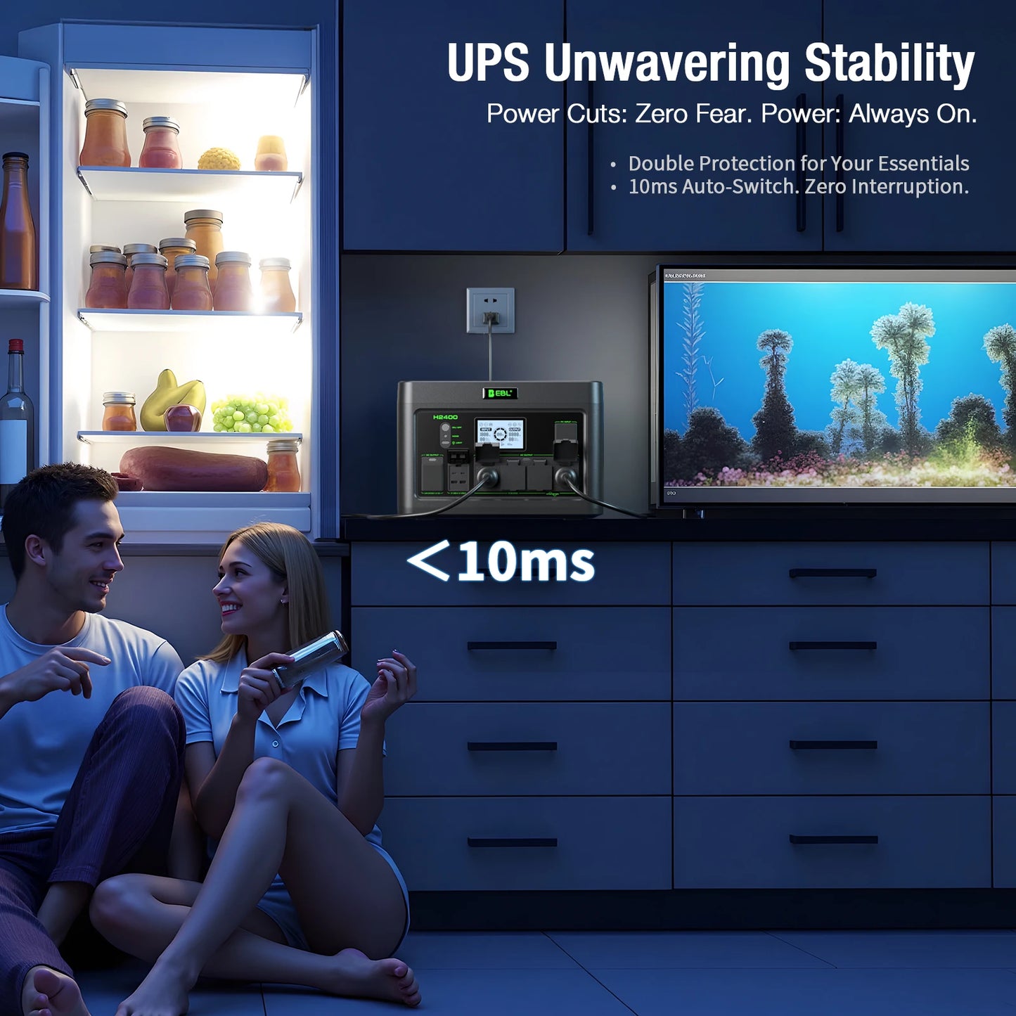Portable Power Station EB2400 1843Wh 2400W Pure Sine Wave Backup Battery