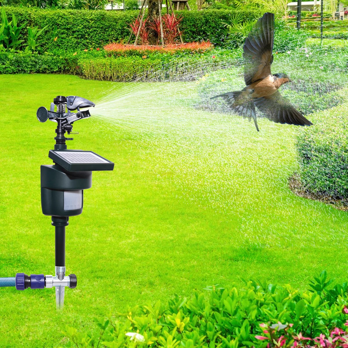Yardeen Motion Activated Sprinkler With Solar Panel Outdoor Animal Deterrent