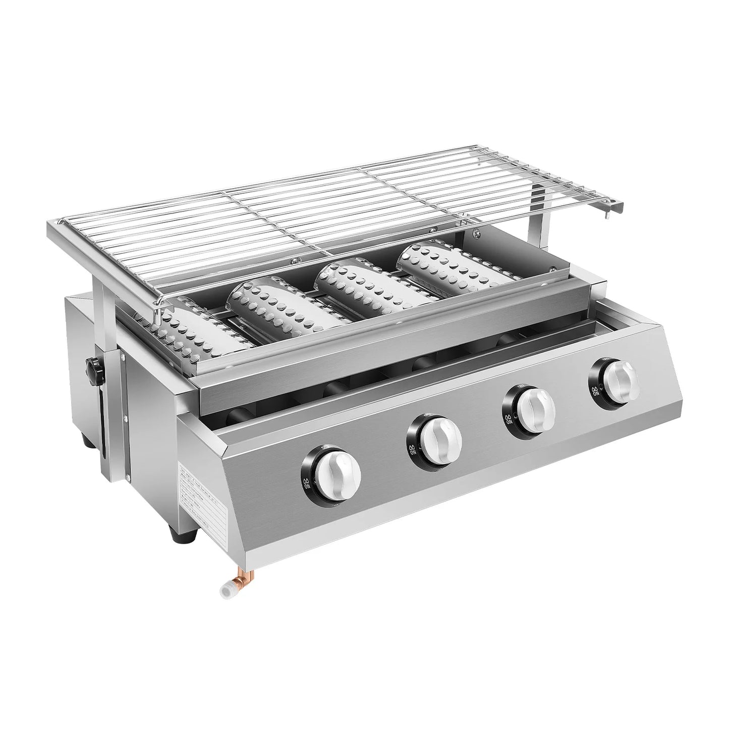 Portable 4 Burners Propane Barbecue Grill Removable Smokeless Outdoor Patio