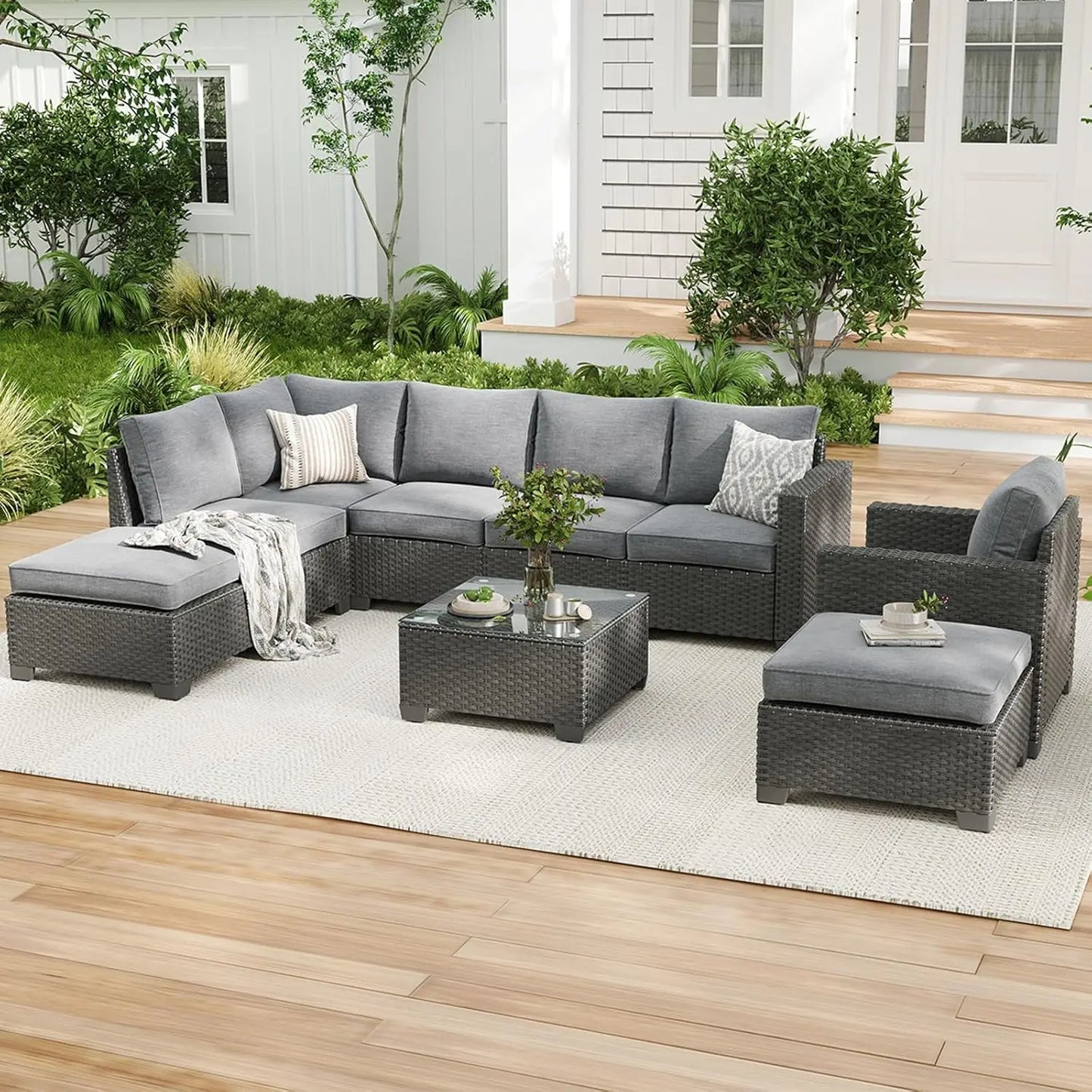 Farini Patio Sectional Sofa Set Outdoor Furniture Weatherproof