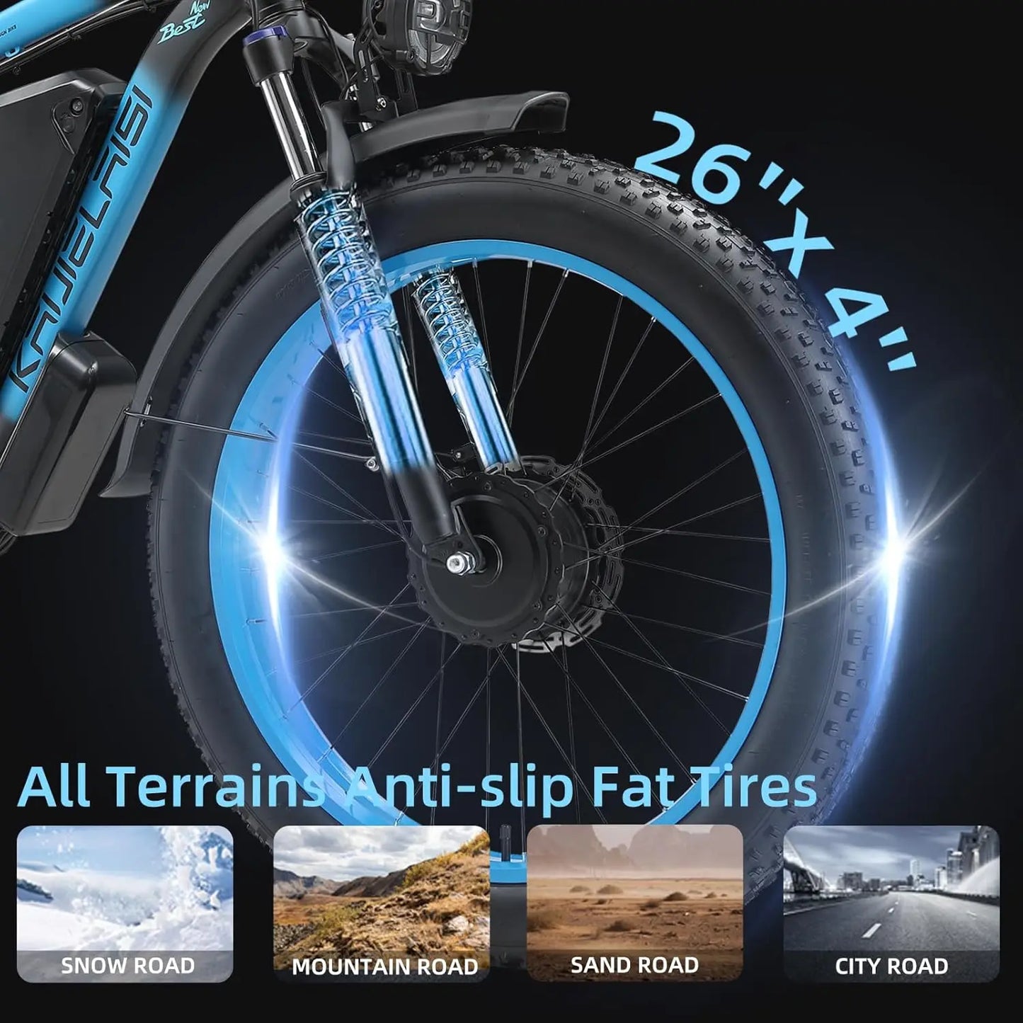 AWD Electric Bike for Adults Peak 4000W Fat Tire Ebike