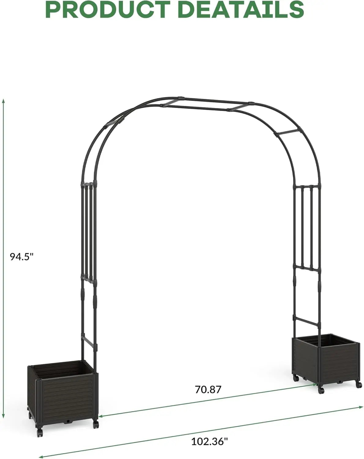 Wicker Arch Trellis With Planter Box On Wheels Garden Arbor