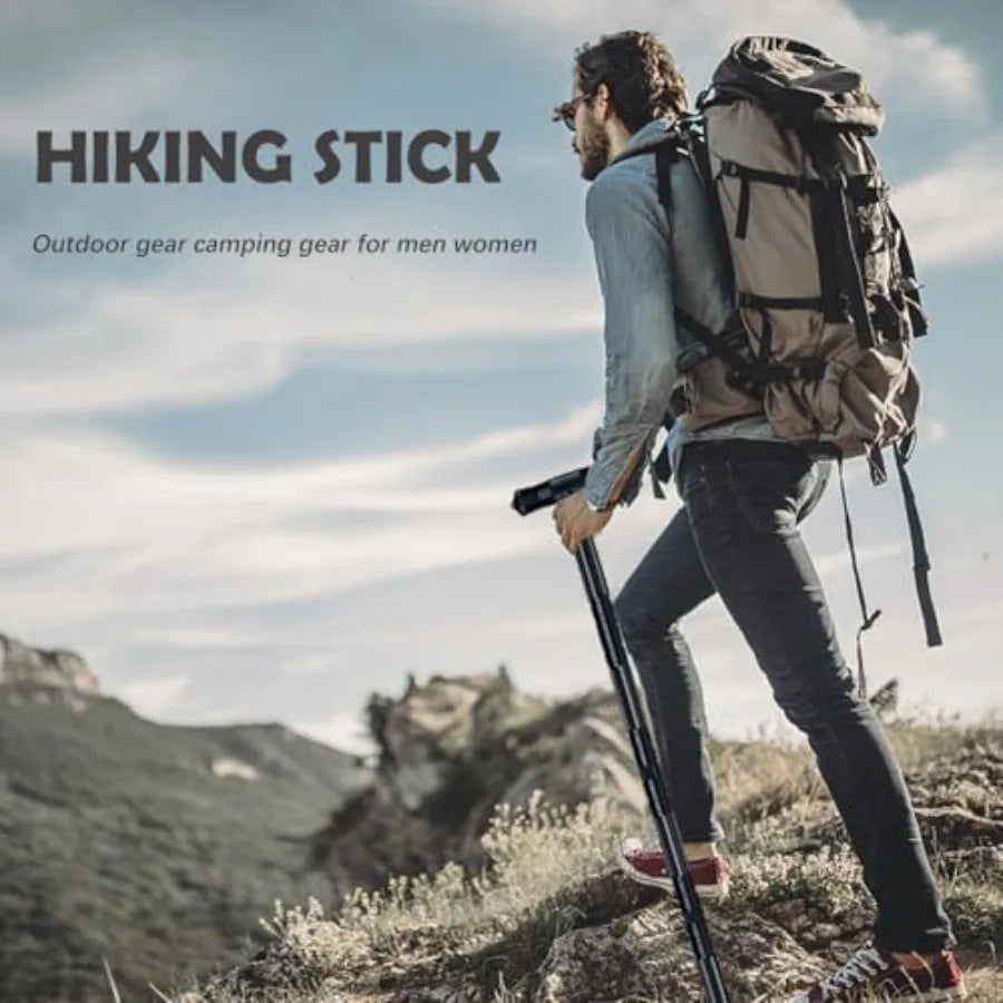Hiking Tactical Walking Staff Trekking Poles Outdoor Multitool Camping Gear