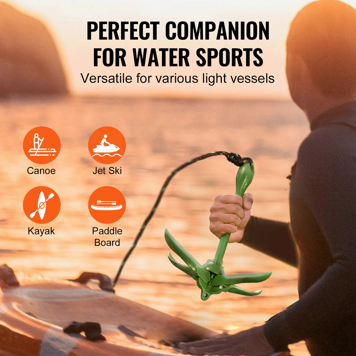 SucceBuy Folding Kayak Anchor Kit With Rope And Buoy