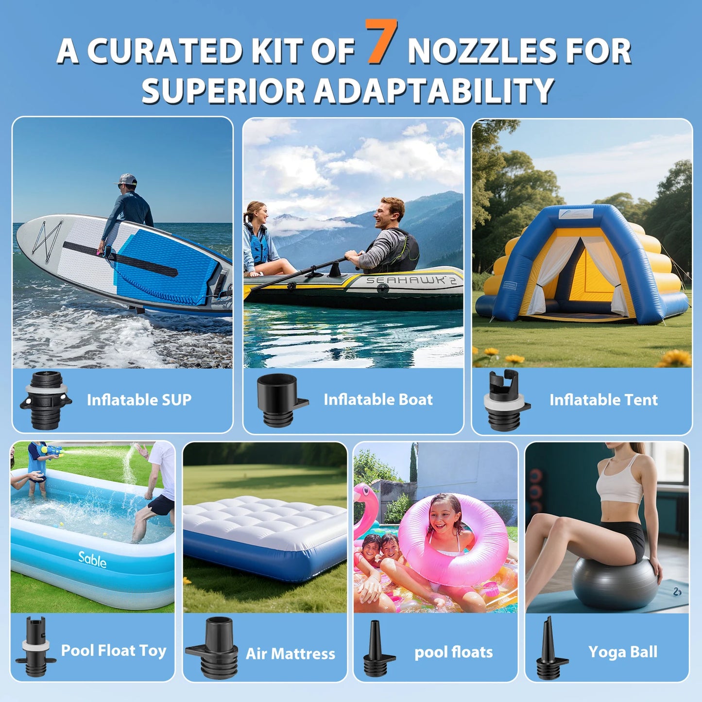 Electric SUP Pump With Battery And DC Dual Power Paddleboard