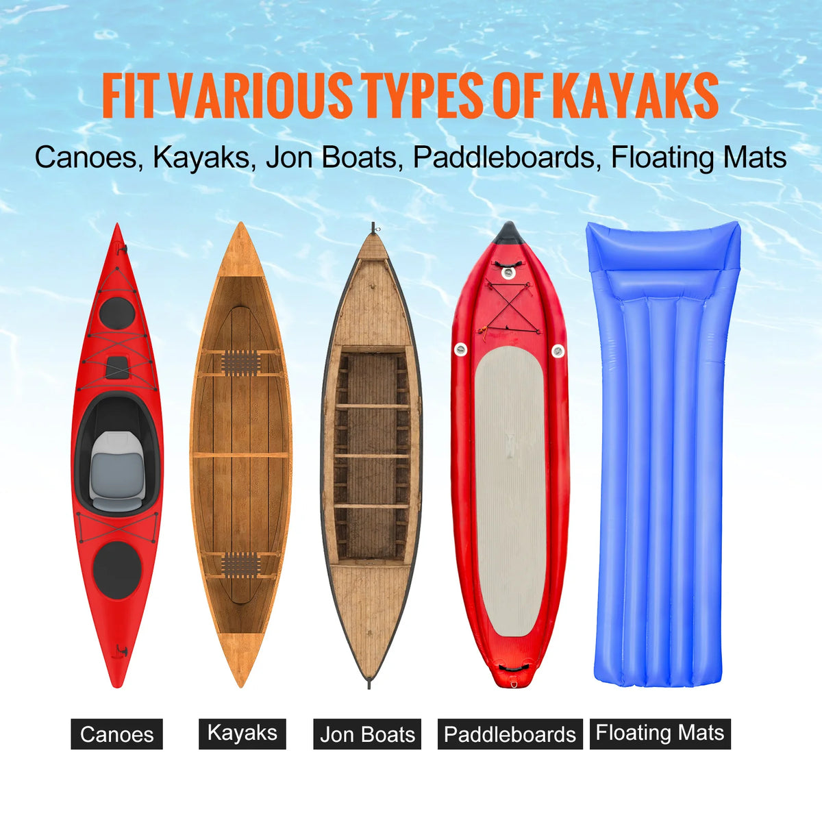 SucceBuy Detachable Aluminum Kayak Cart For Canoes And Paddleboards