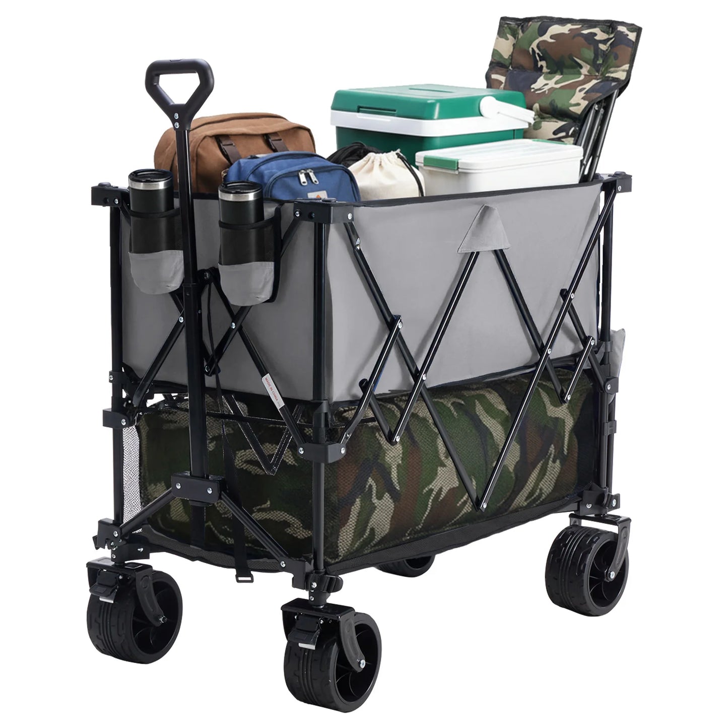 JHK Outdoor Double Decker Wagons Cart 440 Lbs Large Capacity