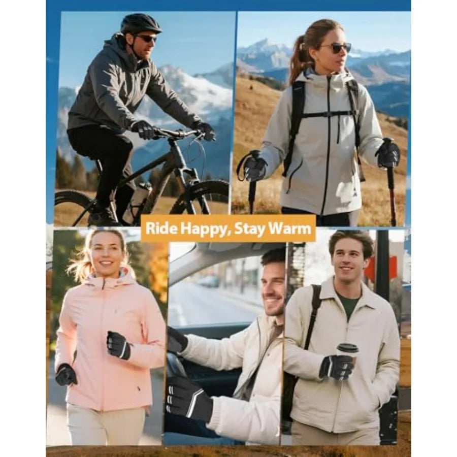 Winter Cycling Gloves for Men and Women Warm Bike Riding Gloves