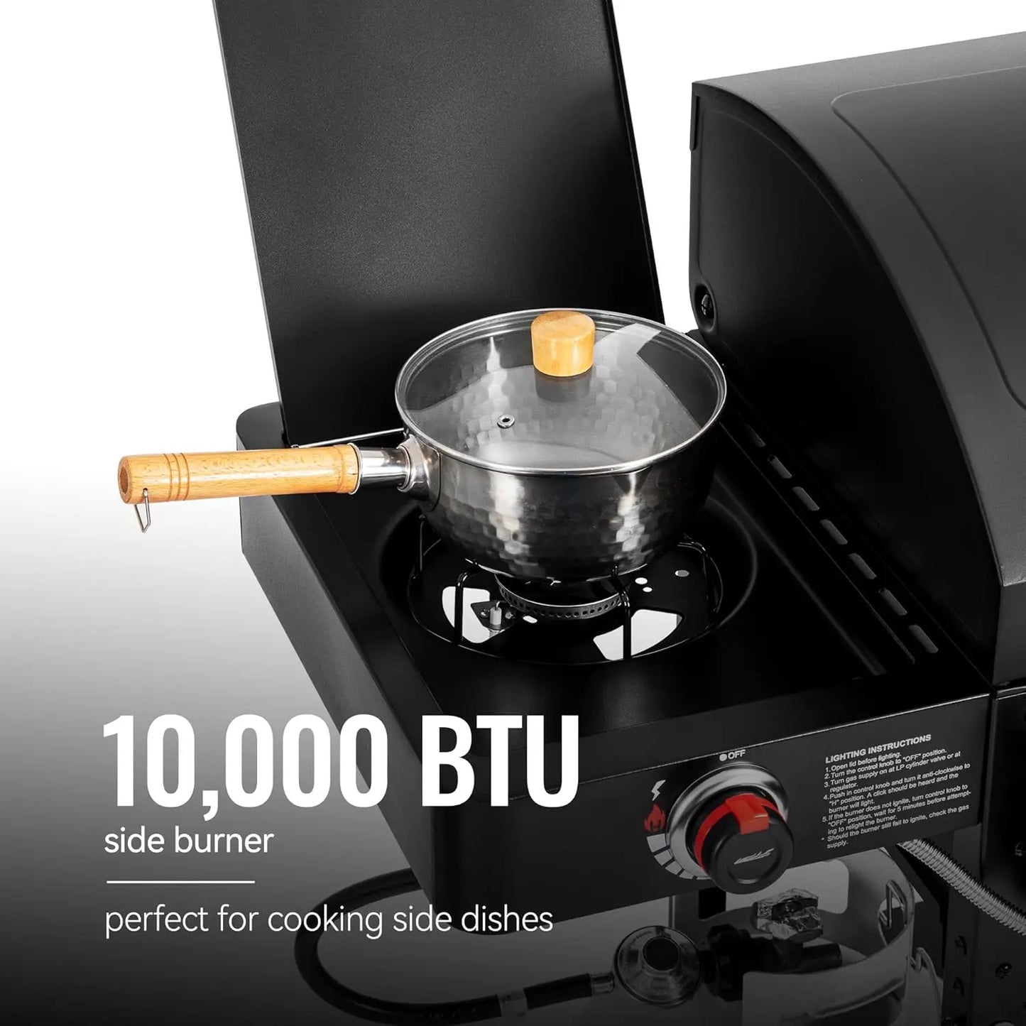 Dual Fuel Grill With Offset Smoker And Side Burner