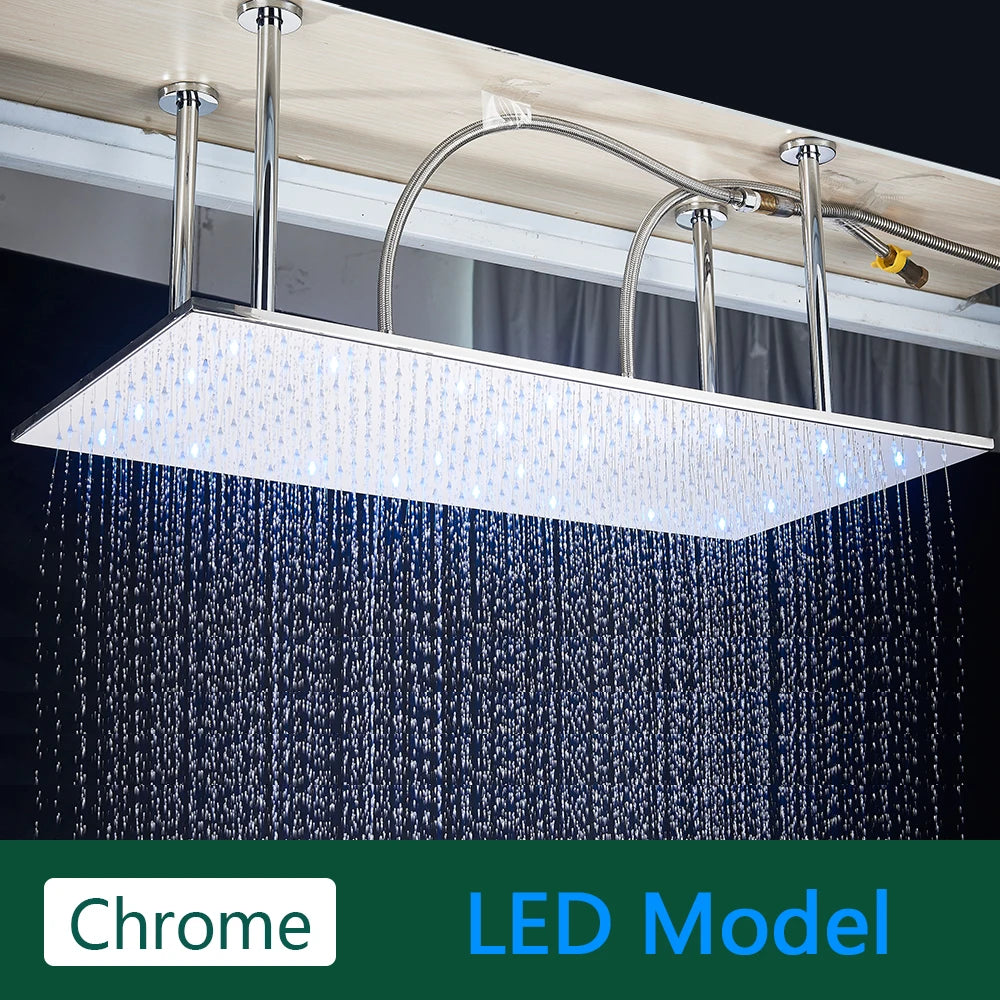 Rozin LED Rainfall Shower Head Ceiling Mounted With Arm