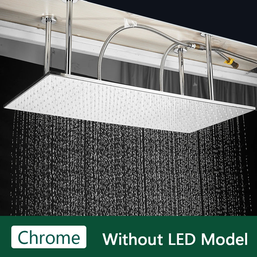 Rozin LED Rainfall Shower Head Ceiling Mounted With Arm