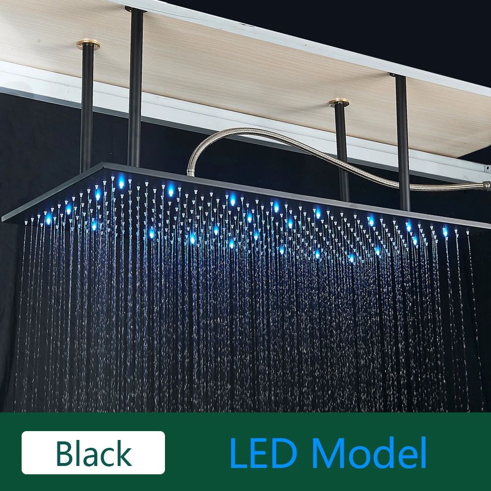 Rozin LED Rainfall Shower Head Ceiling Mounted With Arm