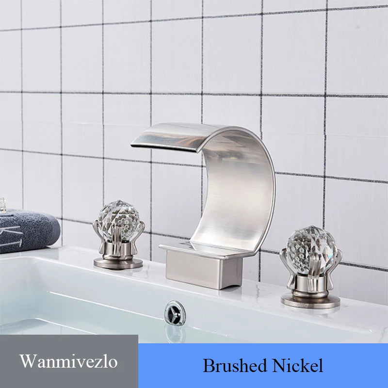 Wanmivezlo Brass Deck Mount Widespread Basin Faucet Dual Handle