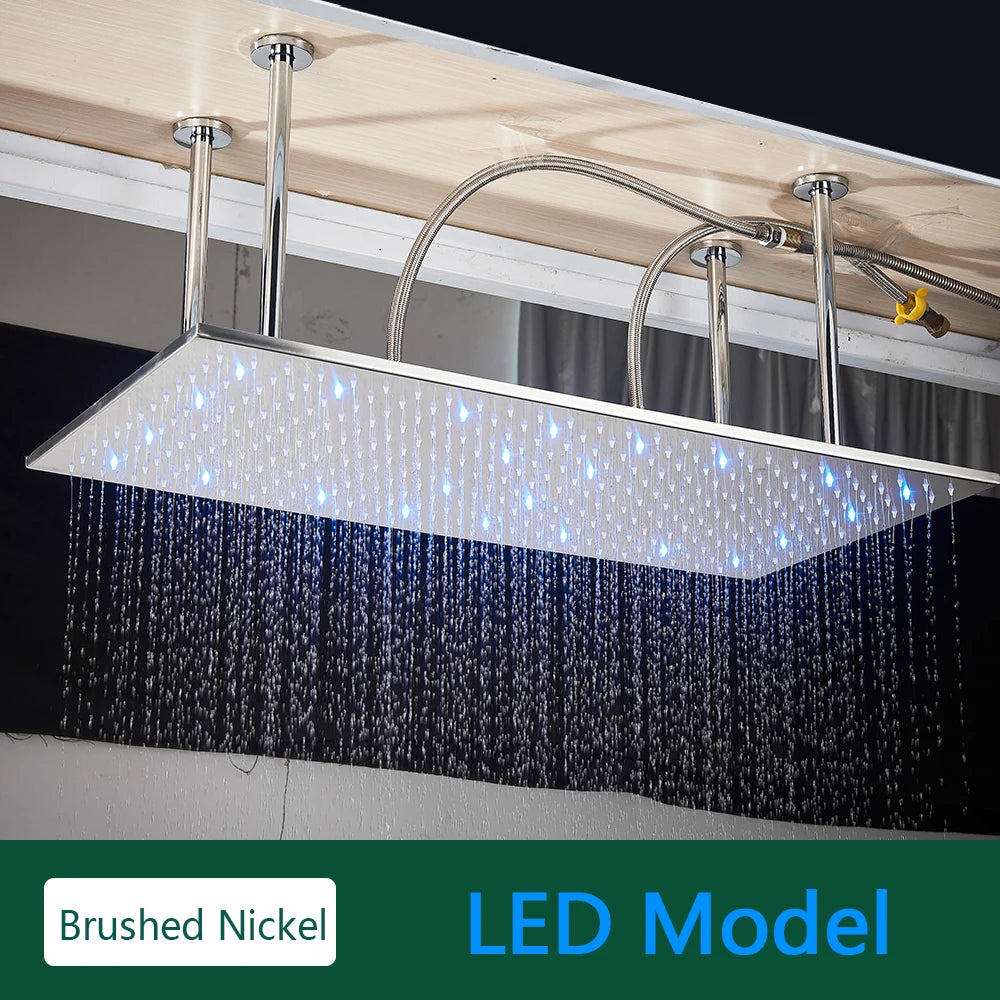 Rozin LED Rainfall Shower Head Ceiling Mounted With Arm