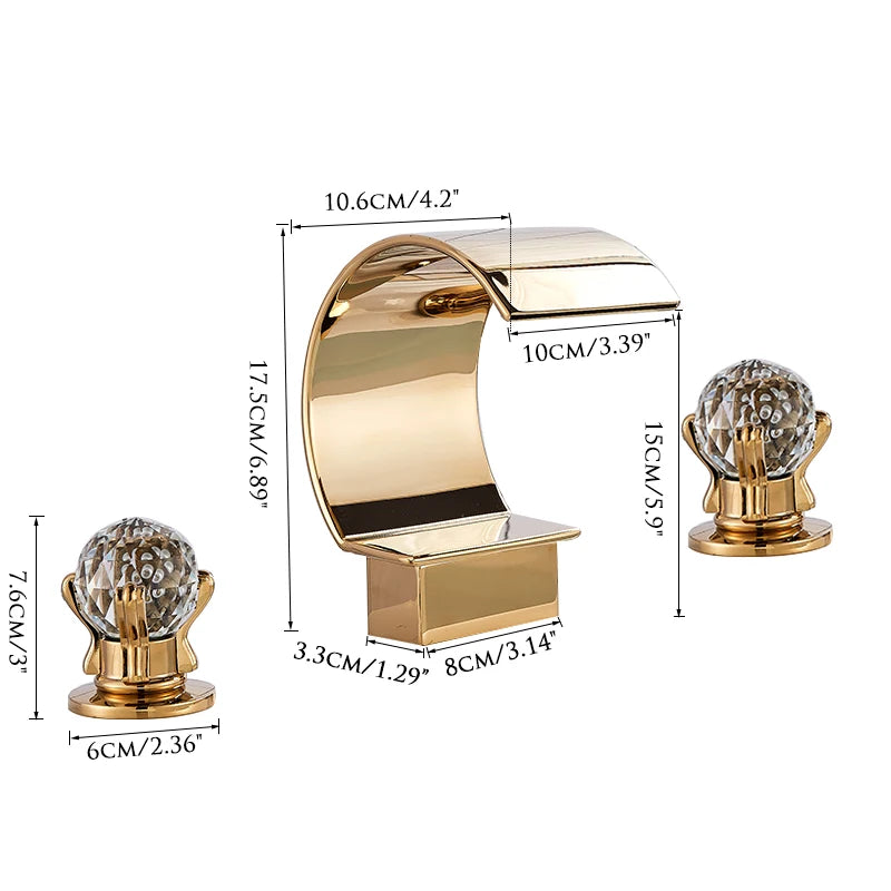 Wanmivezlo Brass Deck Mount Widespread Basin Faucet Dual Handle
