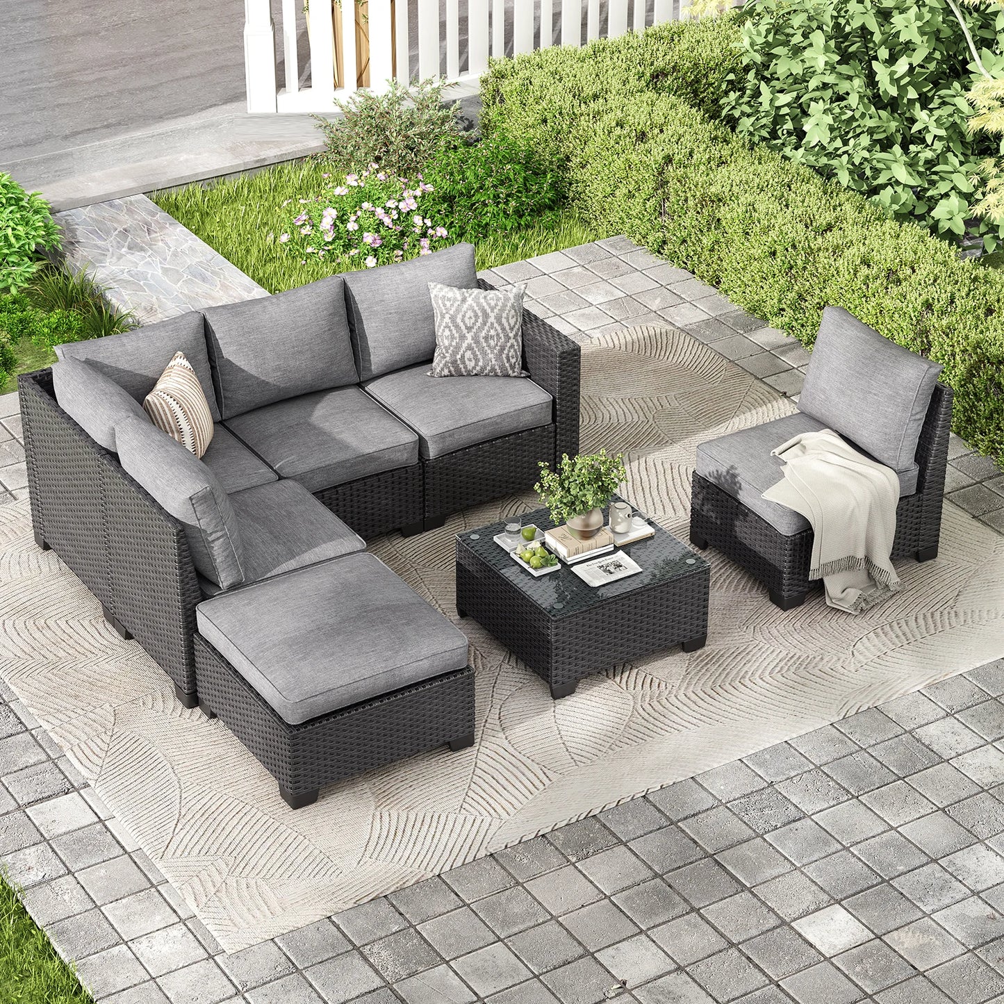 Farini Patio Sectional Sofa Set Outdoor Furniture Weatherproof