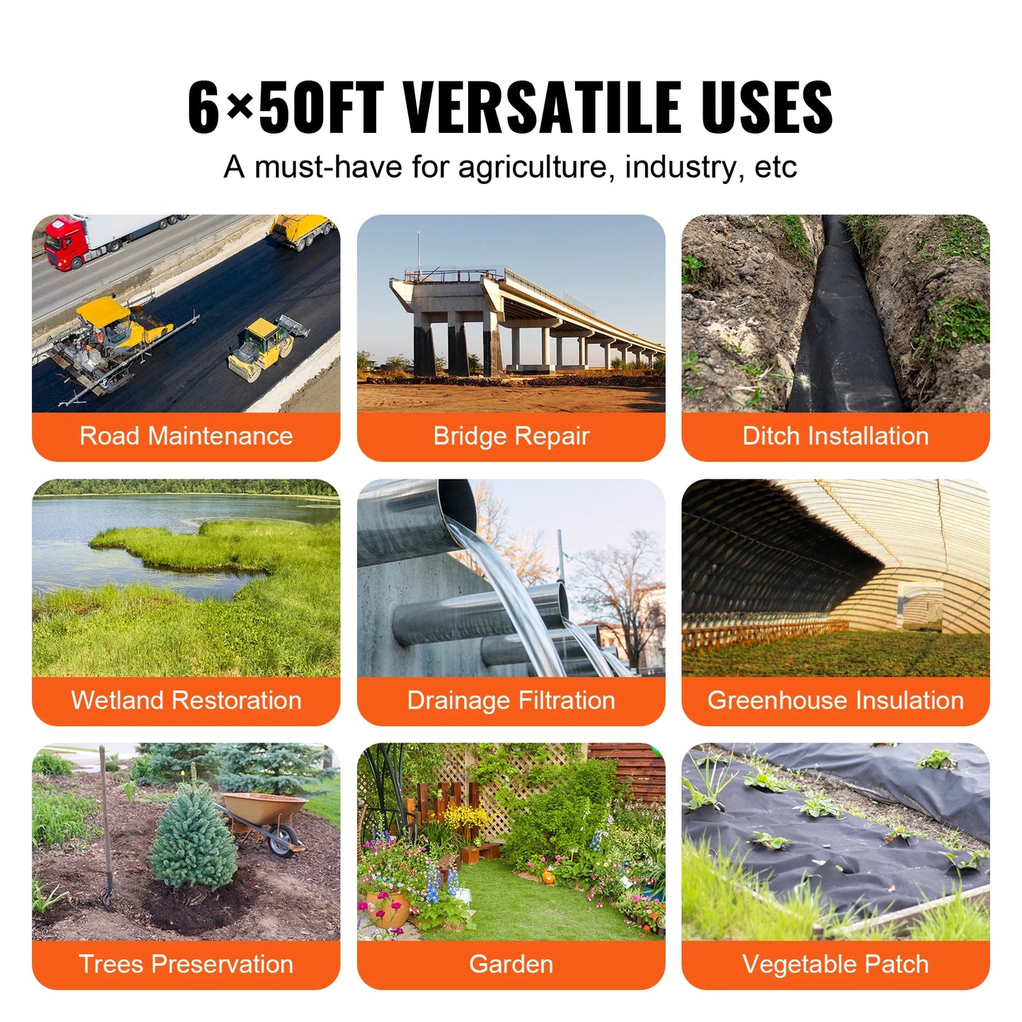 SucceBuy Non Woven Geotextile Landscape Fabric Weed Barrier