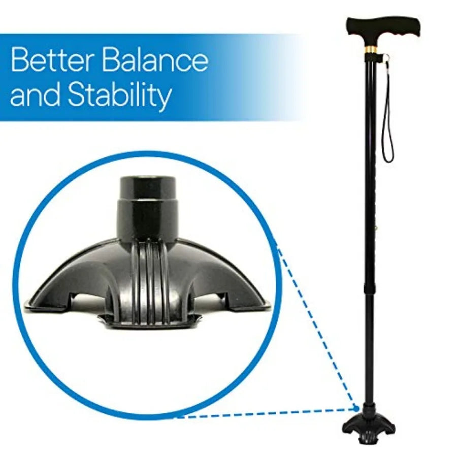 Self Standing Quad Base Cane Tip Replacement For Walking Canes