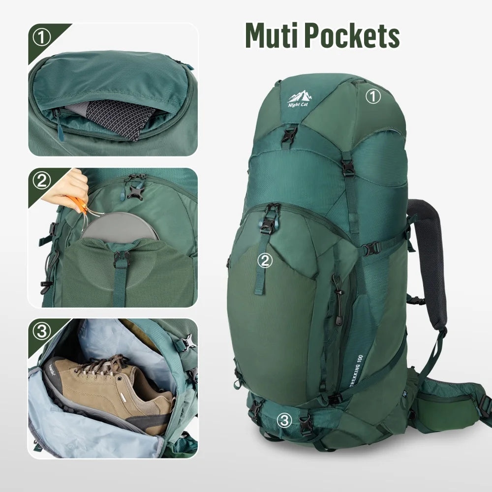 Night Cat Internal Frame Hiking Backpack Men And Women Waterproof