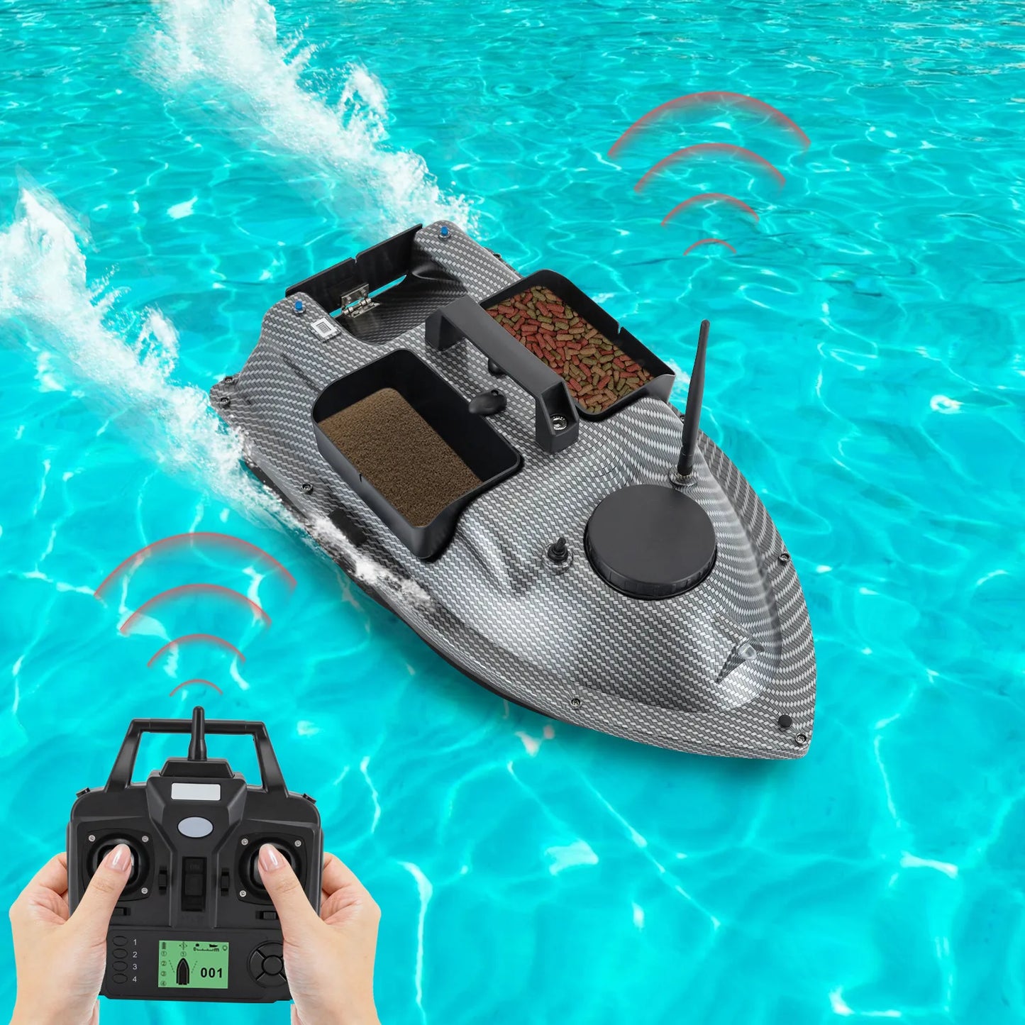 Rechargeable GPS Fishing Bait Boat With Two Batteries 16 Positioning Points