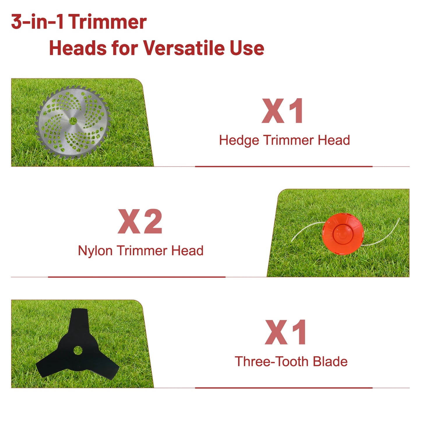 52cc 2Stroke Gasoline Lawn Mower 3In1 System Pro Tool