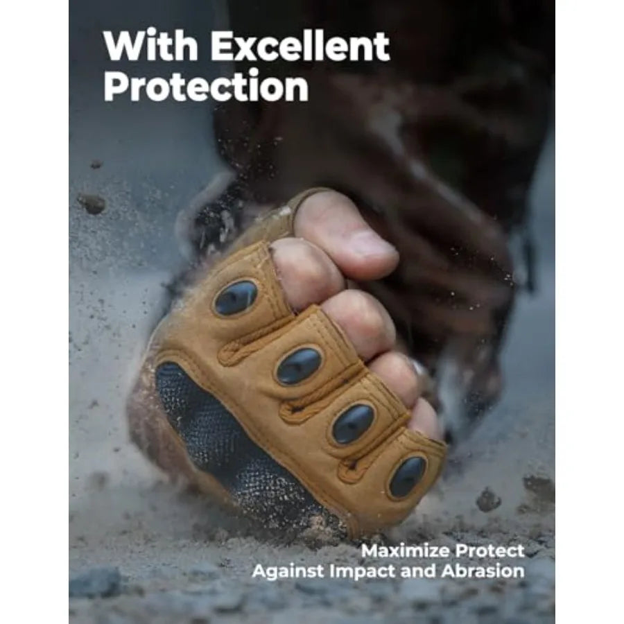 Fingerless Tactical Gloves For Men Outdoor Work Motorcycle Cycling Hiking