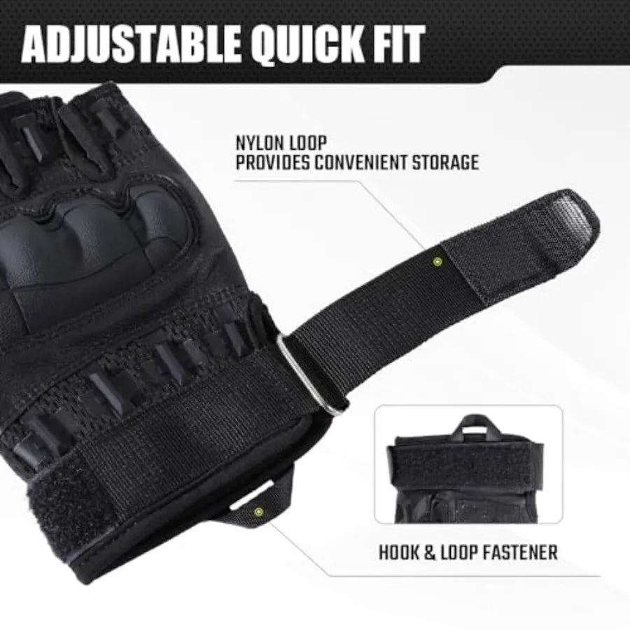 Fingerless Tactical Gloves For Men Airsoft Motorcycle Cycling Outdoor