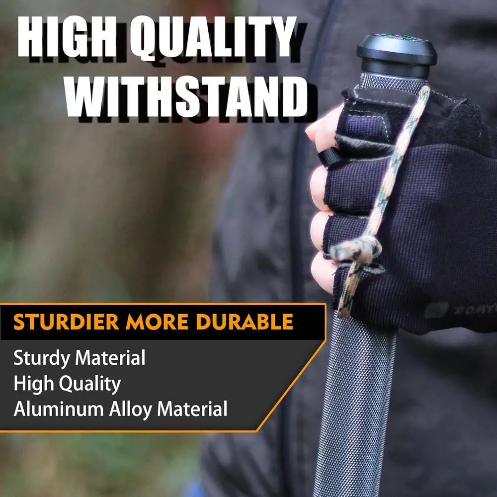 7 In 1 Tactical Walking Stick Space Grade Alloy For Survival Hiking Self Defense