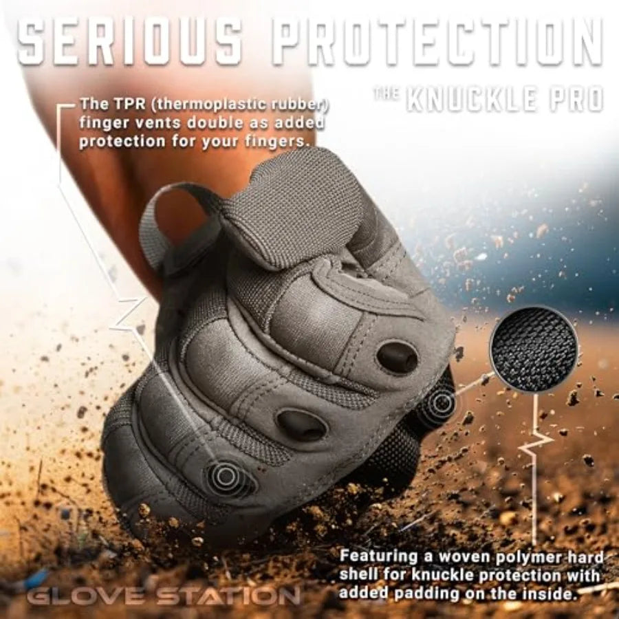 Knuckle Protective Gloves For Men Touchscreen Riding And Outdoor Work