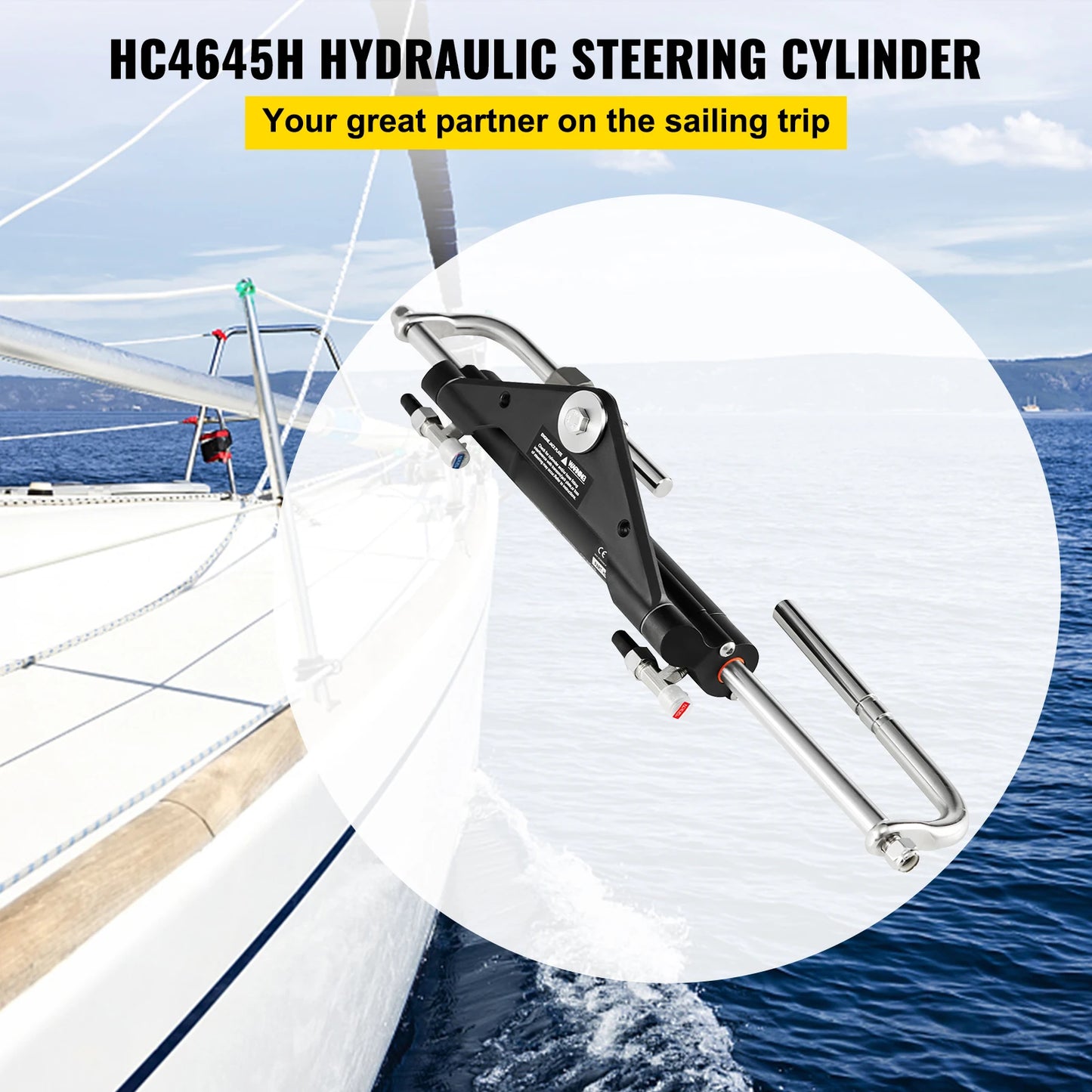 SucceBuy Hydraulic Steering Cylinder HC4645H Front Mount Up To 150HP