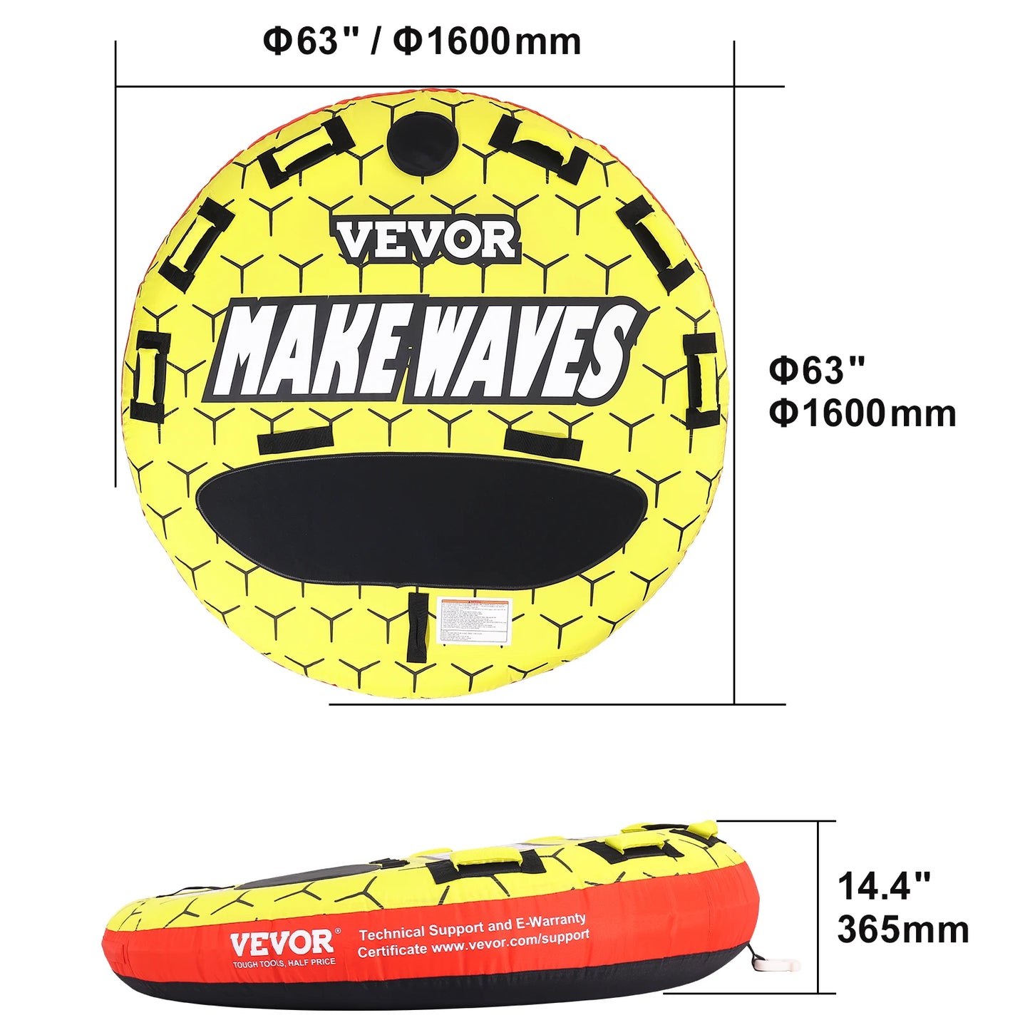 SucceBuy Towable Tube For Boating 1 To 3 People Inflatable