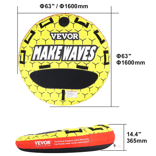 SucceBuy Towable Tube For Boating 1 To 3 People Inflatable