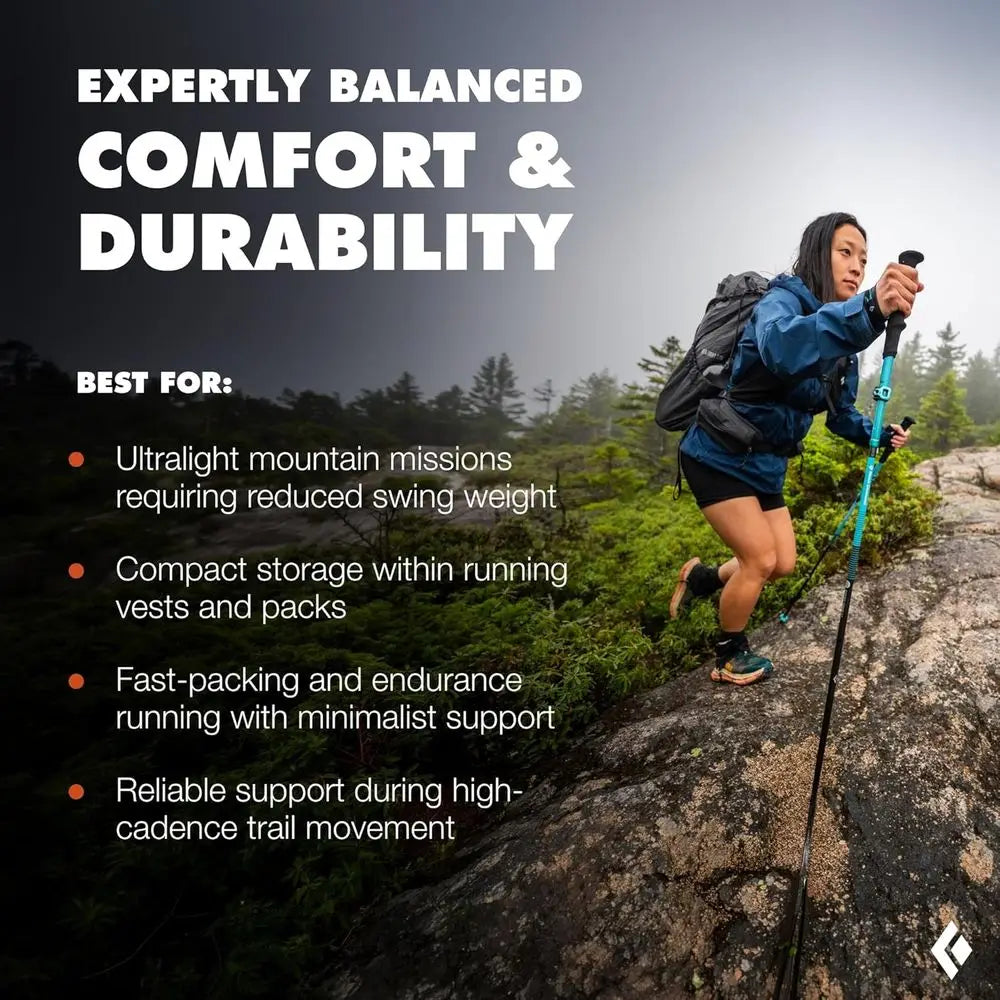 Ultralight Hiking Poles With ZPole Design For Trail Stability