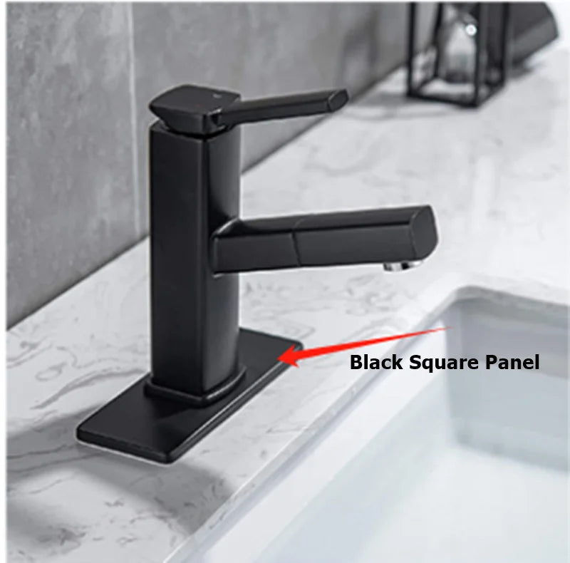 304 Stainless Square Bathroom Faucet Hot and Cold Water
