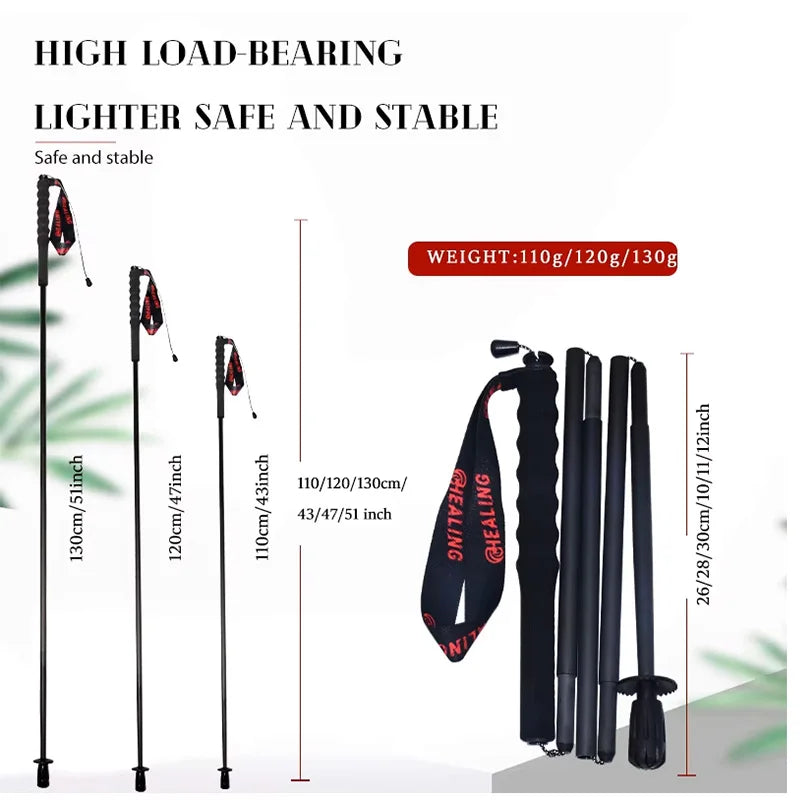OKHEALING Foldable Carbon Fiber Trekking Poles With Foam Grip