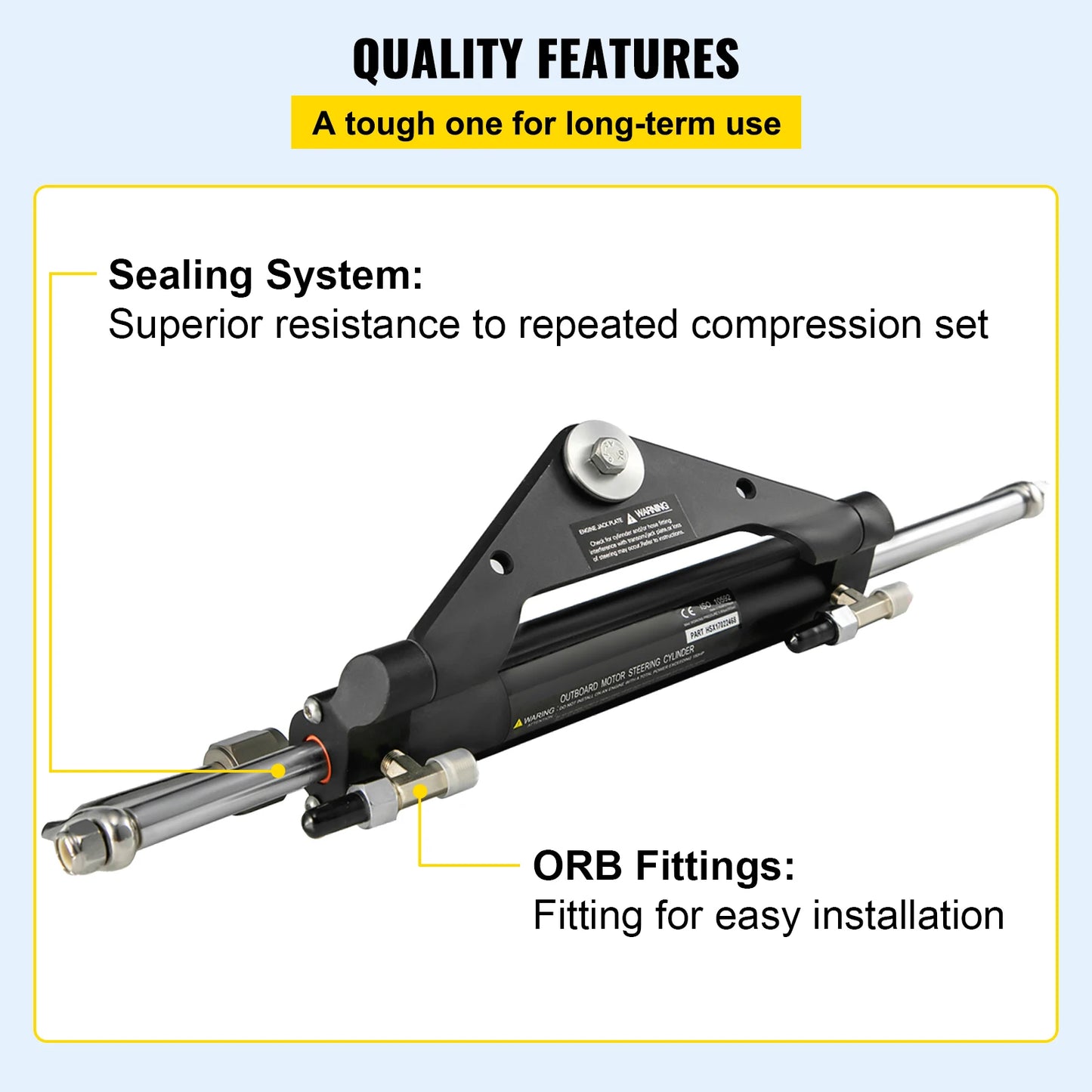 SucceBuy Hydraulic Steering Cylinder HC4645H Front Mount Up To 150HP