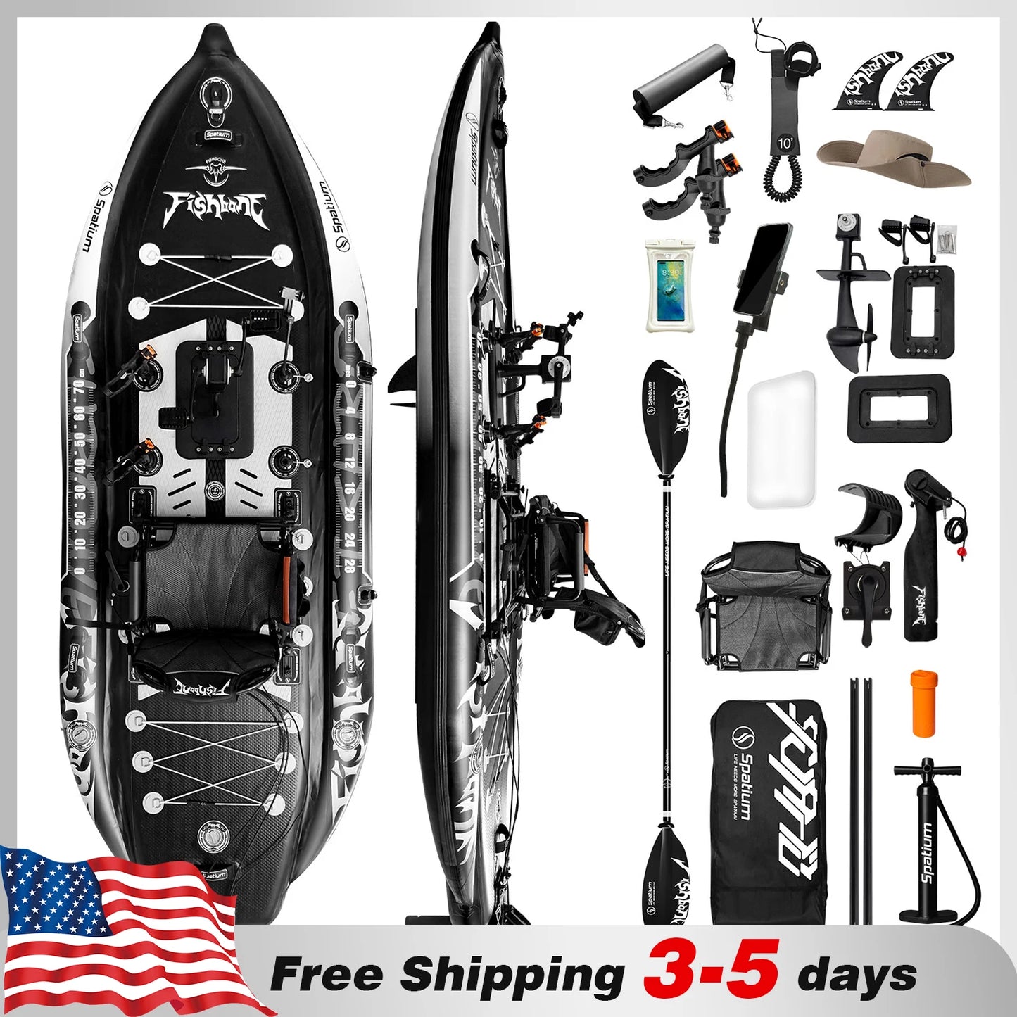 Spatium Two Person Fishing Kayak With Efficient Pedal Drive