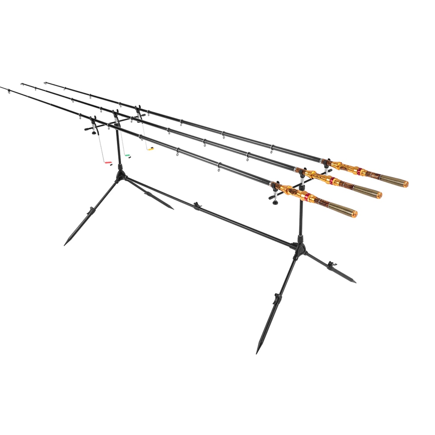 Adjustable Carp Fishing Rod Pod Stand With 3 Bite Alarms
