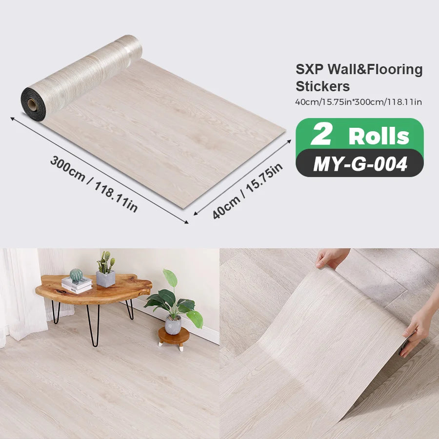 Self Adhesive Wall And Floor Sticker Wood Grain Marble Design 2 Rolls
