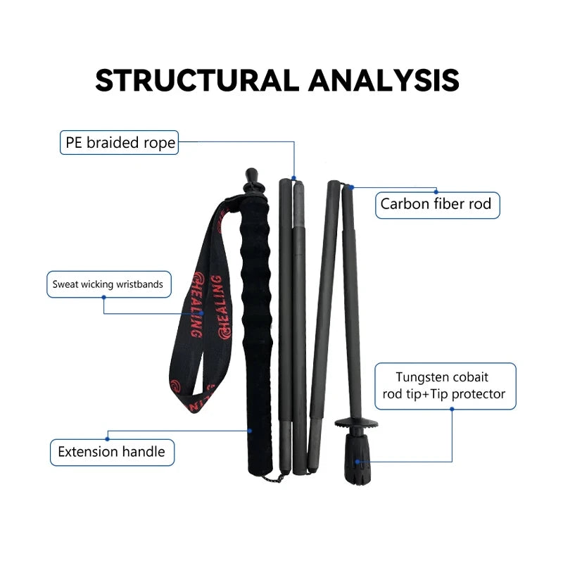 OKHEALING Ultralight Carbon Fiber Trekking Poles Foldable Hiking Poles