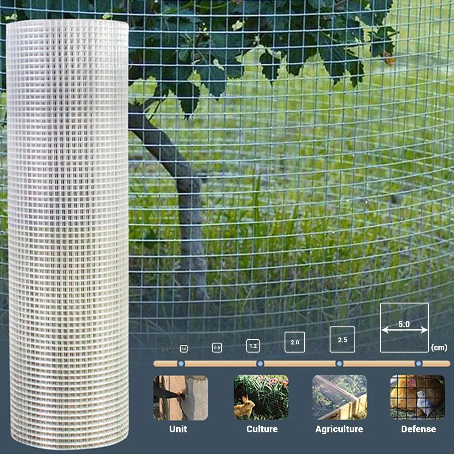 HiMISS Chicken Wire Mesh Roll Galvanized Steel Garden Fencing
