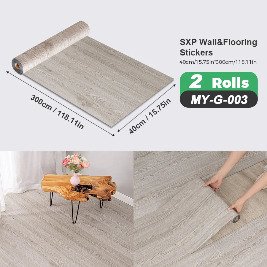 Self Adhesive Wall And Floor Sticker Wood Grain Marble Design 2 Rolls