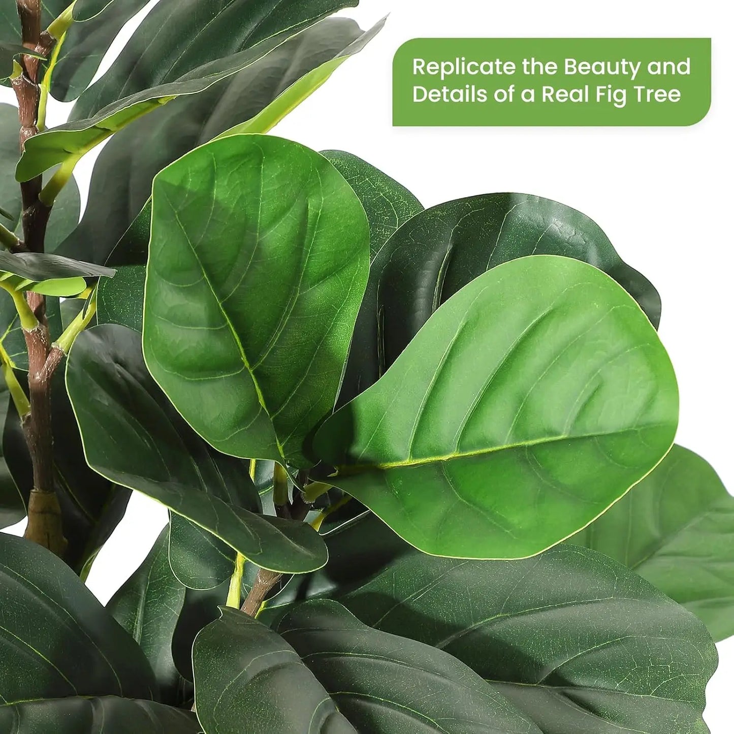 HiMISS Fiddle Leaf Fig Artificial Tree With Pot Home Decor