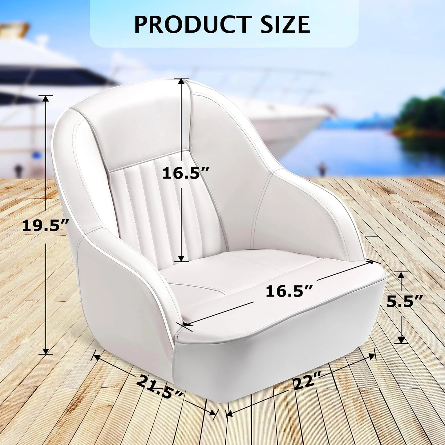 HiMISS Captain Bucket Seat Boat High Back PVC Leather Pedestal