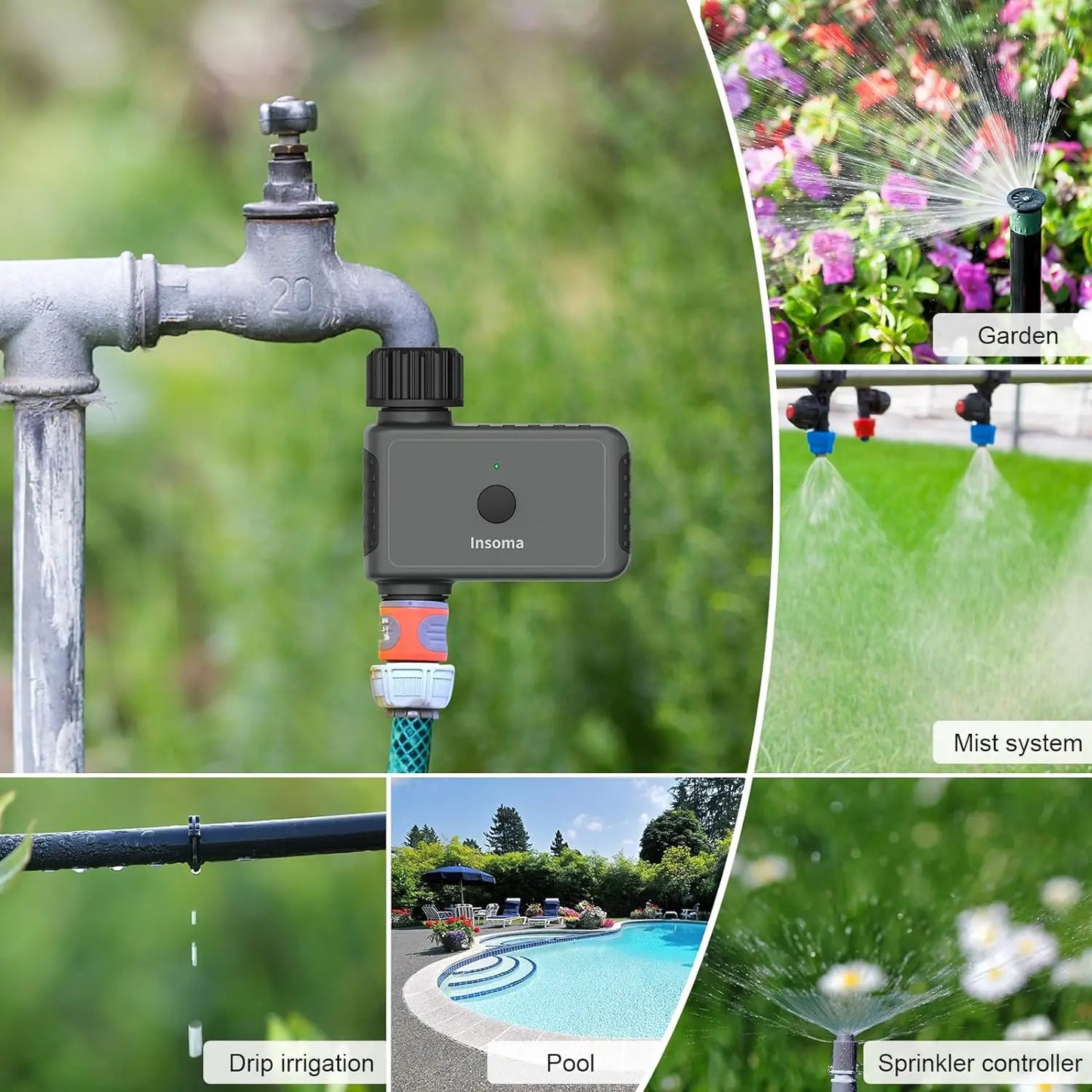 Insoma WiFi Remote Sprinkler Timer For Smart Garden Irrigation Alexa