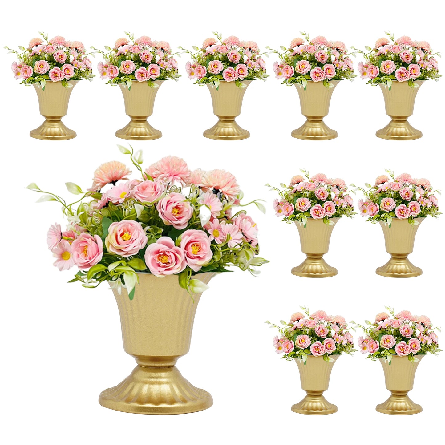 10 Pcs Iron Trumpet Vases Set For Wedding Centerpieces