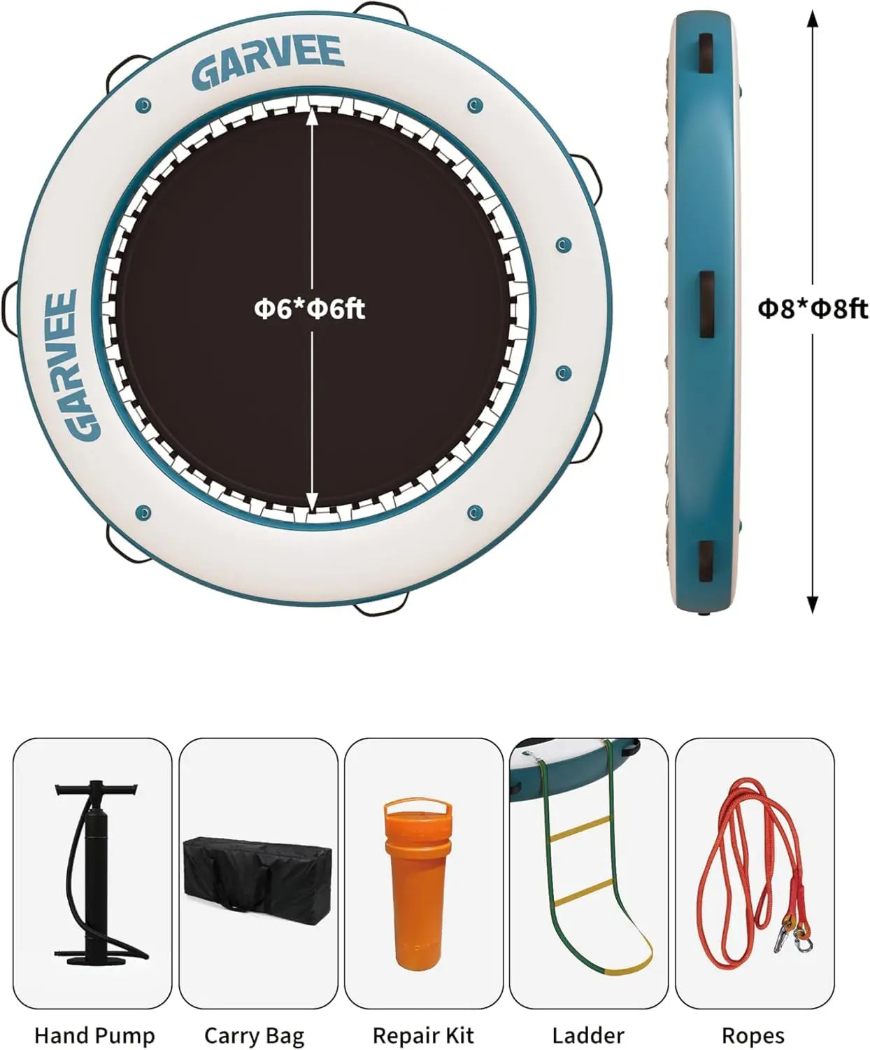 Round Inflatable Floating Platform For Lake And Pool Recreation